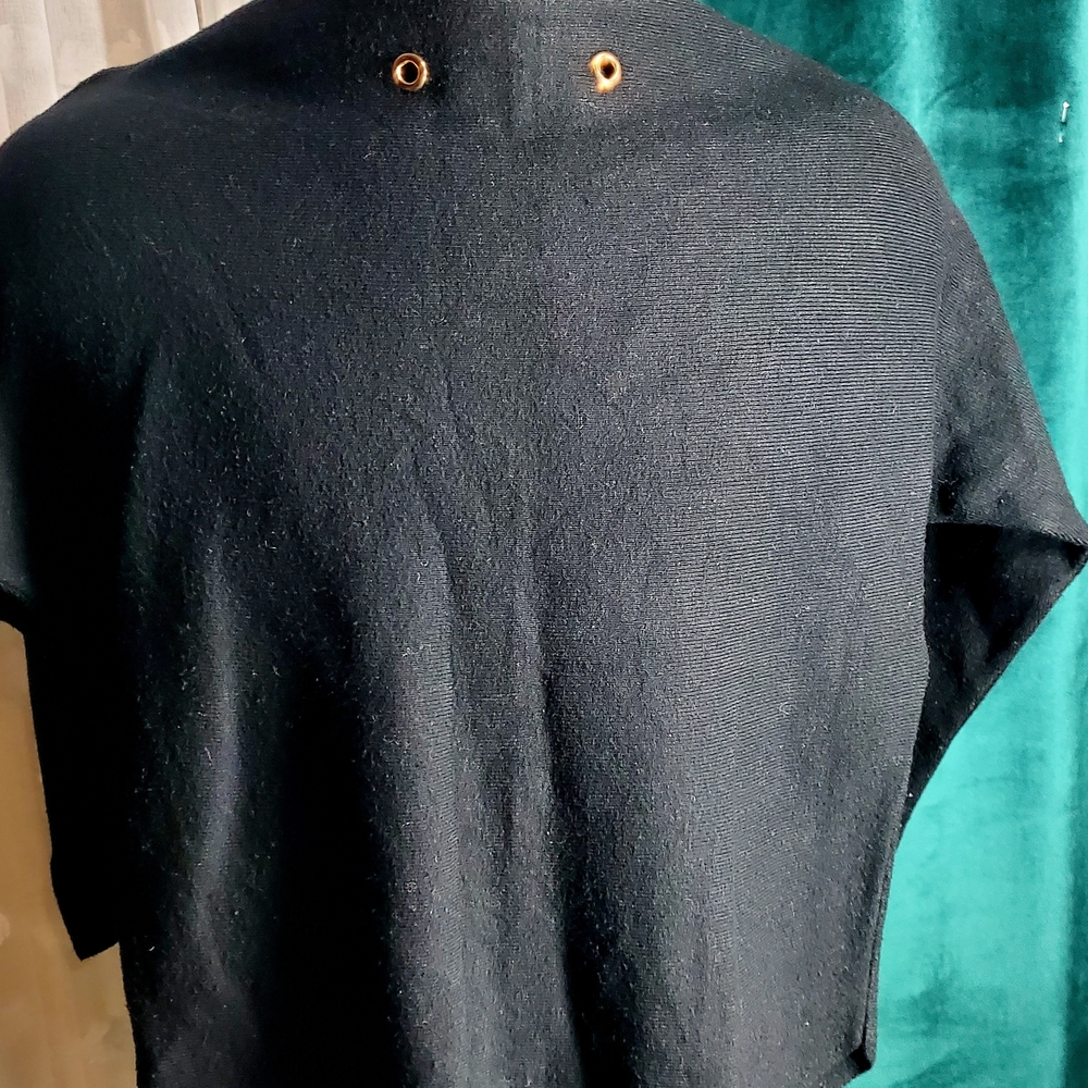 Black Poncho with Gold Accents